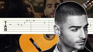 Felices Los 4  Maluma  Guitarra Tutorial  Tablatura [upl. by Iniretake]