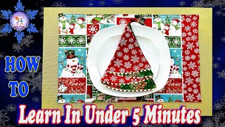 How To SEW GORGEOUS CHRISTMAS TREE NAPKINS  Fun Beginners Project 😍 [upl. by Fabozzi335]