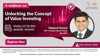 Live Webinar 🎥  Explore the Concept of Value Investing [upl. by Enahsal]