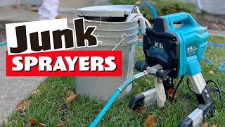 Junk airless sprayer Dino X6 Review Harbor Freight Airless Paint Sprayer [upl. by Dearborn659]