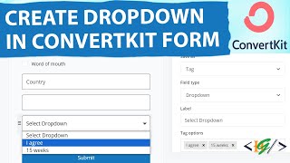 How to Add Dropdown in ConvertKit Form  Tag Options [upl. by Annaeel368]