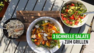 Salate zum Grillen 🥗 3 wirklich schnelle amp einfache SalatRezepte als leckere Grillbeilage [upl. by Acile]