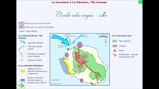 Croquis de géographie à partir d’un texte  Le tourisme à La Réunion l’île intense [upl. by Randi828]