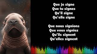 ♫ Japprends le français ♫ Conjugaison I SIGNER I Subjonctif Présent [upl. by Ahsienod]