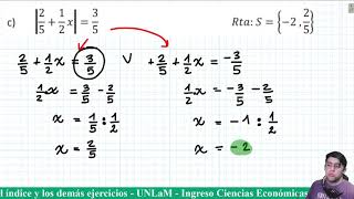 Manual de ingreso UNLaM Economía  Mód 1  Ejer 11 ecuaciones con módulo [upl. by Sicnarf]