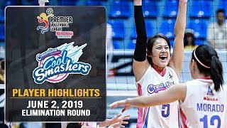 PVL RC 2019 Blanco Sato combine for 18 PTS in Creamline win  June 2 2019 [upl. by Adnerol]