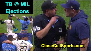 E325  Rays and Brewers Ejections for Peralta amp Murphy Intent HBP Siri amp Uribe by Umpire Guccione [upl. by Deloris890]