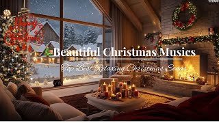 🔥🎄 Cozy Cabin Fireplace Ambience – Fire Crackling amp Soft Jazz Music for Relaxation❄️ [upl. by Rebor]