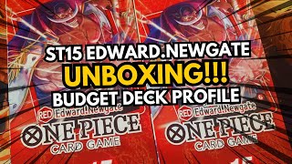 Unboxing ST15 EdwardNewgate  Budget Deck  One Piece Card Game [upl. by Ferneau]