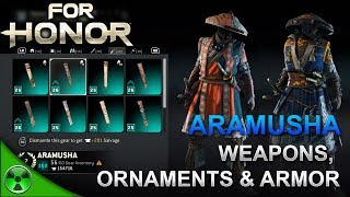 FOR HONOR 👹 Aramusha Weapons Armor Ornaments InDepth Look [upl. by Virgil239]