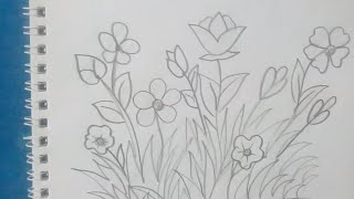 How to draw a flower garden [upl. by Welford50]