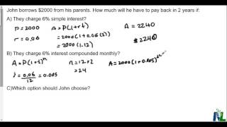 Simple vs compound interest for a loan [upl. by Adnolrehs]