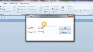 Create Login Form Access Database Part 1 [upl. by Maitilde]