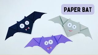 DIY Paper Origami Bat For Kids  Halloween Paper Crafts  Paper Craft Easy  KIDS crafts  Paper Bat [upl. by Roseline]