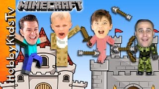 MINECRAFT Castle Challenge Build Video Gaming Fun with HobbyKidsTV [upl. by Marius]