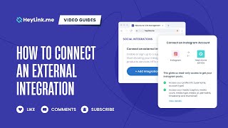 How to connect an external integration Instagram on HeyLinkme [upl. by Ursel]