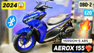 2024 New Yamaha Aerox 155 Version S Abs Smart Key E20 Model Detailed Review❤️‍🔥 Racing Blue 🤩🔥 [upl. by Izzy191]