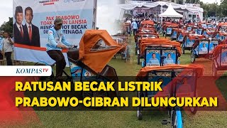 Relawan PrabowoGibran Luncurkan Becak Listrik di Madiun [upl. by Dlaner312]