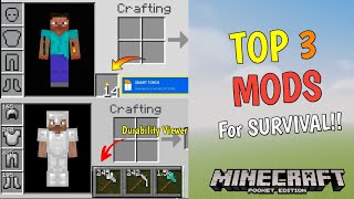 Top 3 Minecraft Pocket Edition Survival Addons [upl. by Eiramadnil]