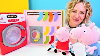 Peppa Wutz und Nicole  4 Folgen am Stück  Wir lernen die Farben spielen Hopse und vieles mehr [upl. by Amorita]