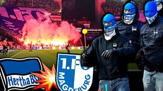 HalbzeitAbbruch Provokationen amp FCMInvasion Hertha BSC  Magdeburg 32 [upl. by Schweiker605]