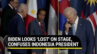 Joe Biden Trolled For Looking Lost On Stage With World Leaders Fumbling Over Tech Firms Name [upl. by Sitnalta]