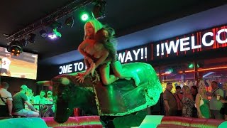 Top class mechanical bull riding Benidorm funnyvideo entertainment October 4th 2024 [upl. by Hurley380]