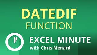 Excel DATEDIF Function  Excel One Minute Functions Explained [upl. by Aekal137]