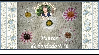 Puntos de bordado ♥ 5 diseños para bordar los centros de las flores ♥ N°6 ♥ Hand embroidery ♥ [upl. by Sergo175]