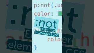 not i CSS  ekskluder elementer fra formateringen css not styles [upl. by Arvie]