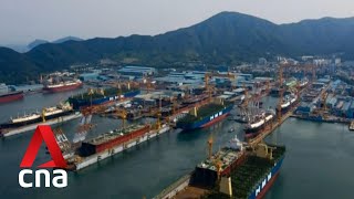 EU to block 2 billion shipbuilding merger between South Koreas Daewoo and Hyundai [upl. by Akyeluz]