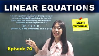 LINEAR EQUATIONS  MATH TUTORIAL [upl. by Ydderf]