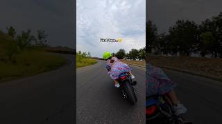 Why’s she screaming so loud 😁 First time on a BIKE 😂 bikelover bikelife moto reaction [upl. by Mehalek101]