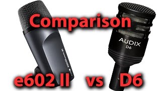 Audix D6 vs Sennheiser e602 II Comparison [upl. by Onitnatsnoc]