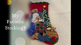 Christmas DIYBucilla Felt Stocking Kit quotSantas Catnapquot  Tutorials for Satin Stitch amp French Knot [upl. by Abey]