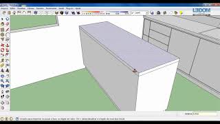 Ilha cozinha  curso completo sketchup 40  constuindo bancada ilha cozinha [upl. by Neddy]
