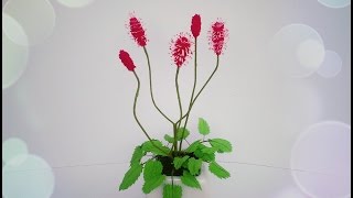 How To Make Sanguisorba Menziesii Flower From Crepe Paper  Craft Tutorial [upl. by Eatnoj]