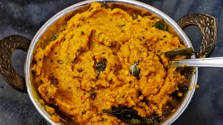 Recipe 196  Parangikai thogayal  yellow pumpkin chutney  how to make pumpkin chutney [upl. by Aehtna45]