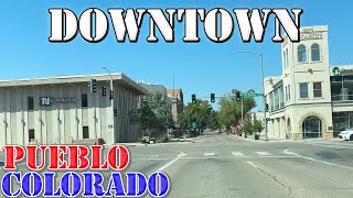 Pueblo  Colorado  4K Downtown Drive [upl. by Naitsirhc]