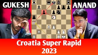 Viswanathan Anand vs Gukesh Dommaraju🔥Croatia rapid 2023 [upl. by Barayon]