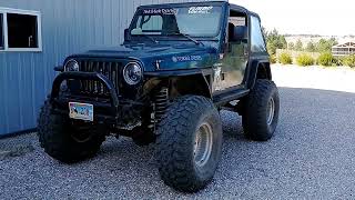 TDI Diesel Swapped TJ 19L ALH Jeep Wrangler Tries On Some IROK 40quot Tires [upl. by Lothar]