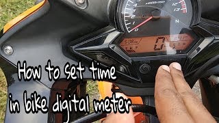 How to set bike digital meter clock  Honda cbr 150 R Time set [upl. by Wight]