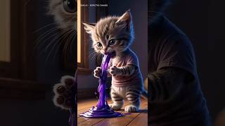 Dad Cat stole Gold to save his Son 🙀catsoftiktok cat cute aiart ai poorcat catlover fyp [upl. by Onej724]