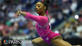 Simone Biles DOMINATES Core Hydration Classic in first meet of Olympic cycle  NBC Sports [upl. by Enidlareg702]