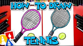 How To Draw A Tennis Racket And Ball [upl. by Ansaev]