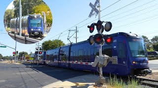 Iron Point Rd Railroad Crossing amp Station  SacRT Siemens S700 Trains Folsom CA 4k 60fps A6700 Te [upl. by Rofotsirk47]