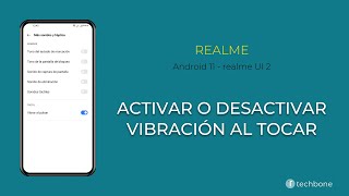 Activar o desactivar la Vibración al Tocar  realme Android 11  realme UI 2 [upl. by Drhcir442]