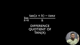 Differentiate tanx using the first principle calculus [upl. by Hutt542]