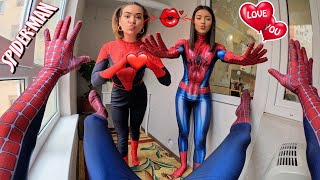 Top5 SPIDERMAN VS SPIDERGIRLS IN REAL LIFE Love Story with SpiderMan [upl. by Nari]