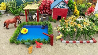 DIY how to make miniature Farm Diorama  Build a pool shower of Cows  Cattle Farm  Farm House [upl. by Anirbus]